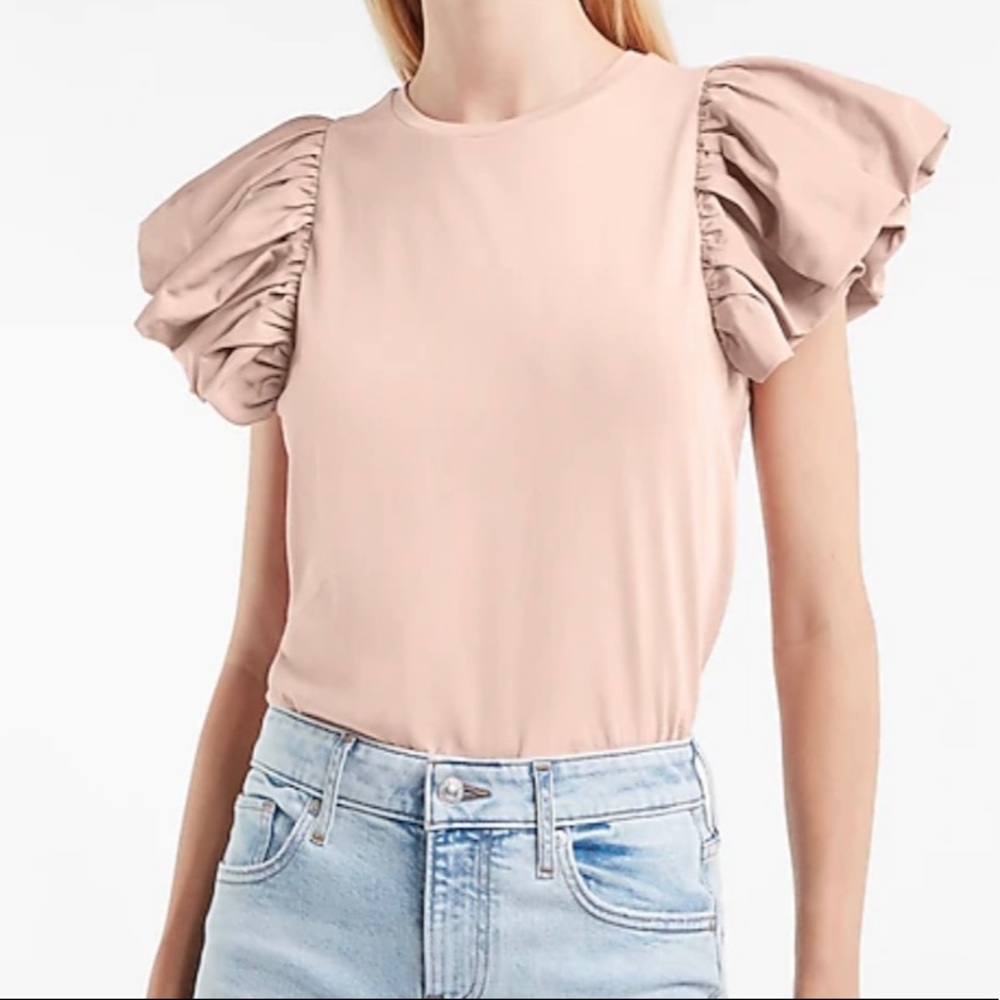 Taffeta Sleeve Top - WHITE